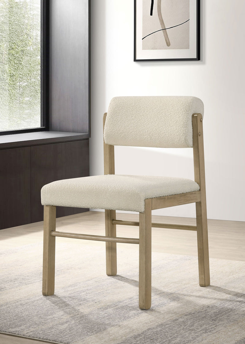 Kehoe Upholstered Dining Side Chair Black and Natural Oak (Set of 2)