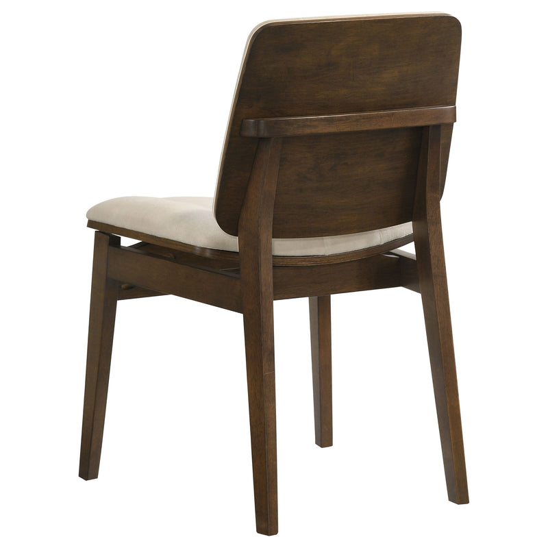 Redbridge Velvet Upholstered Side Chair Cream and Natural Oak (Set of 2)