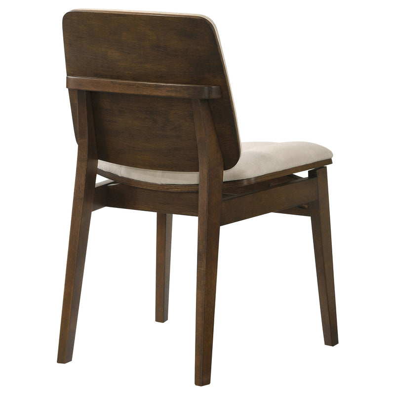 Redbridge Velvet Upholstered Side Chair Cream and Natural Oak (Set of 2)