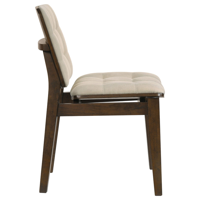 Redbridge Velvet Upholstered Side Chair Cream and Natural Oak (Set of 2)