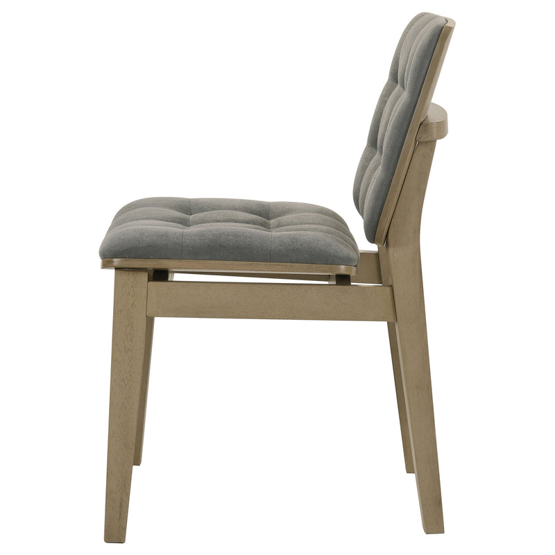 Redbridge Velvet Upholstered Side Chair Cream and Natural Oak (Set of 2)