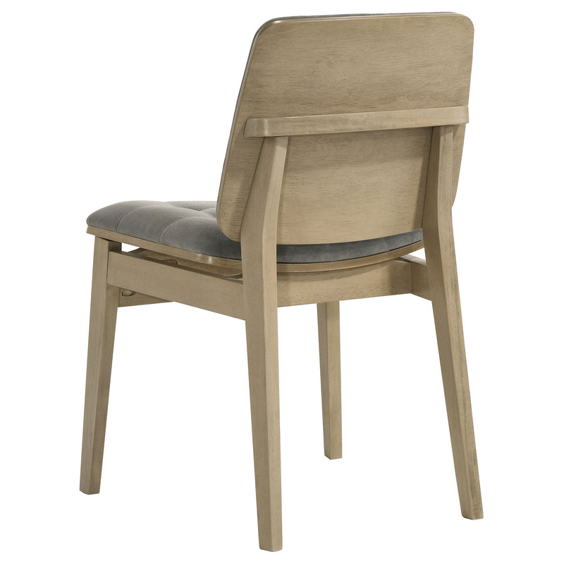 Redbridge Velvet Upholstered Side Chair Cream and Natural Oak (Set of 2)