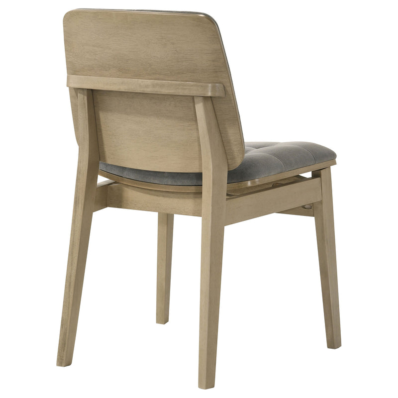 Redbridge Velvet Upholstered Side Chair Cream and Natural Oak (Set of 2)