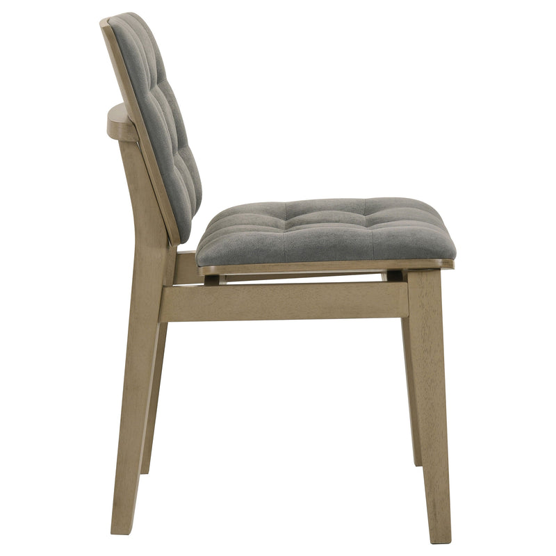 Redbridge Velvet Upholstered Side Chair Cream and Natural Oak (Set of 2)