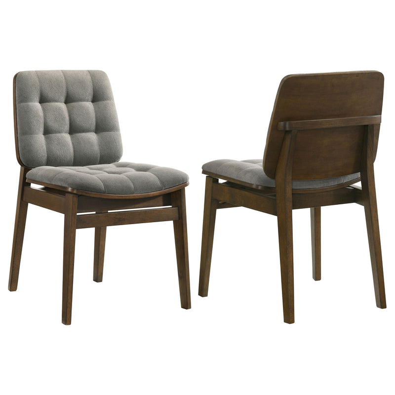 Redbridge Velvet Upholstered Side Chair Cream and Natural Oak (Set of 2)