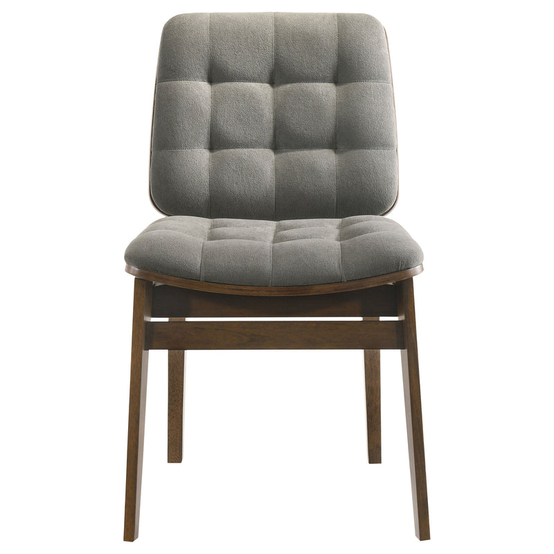 Redbridge Velvet Upholstered Side Chair Cream and Natural Oak (Set of 2)