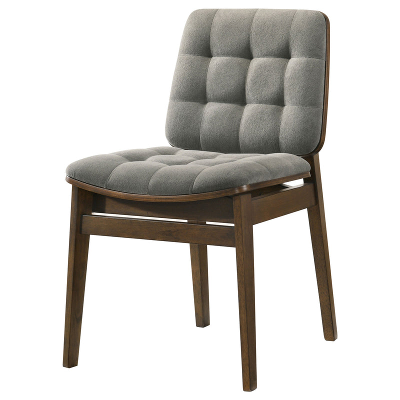 Redbridge Velvet Upholstered Side Chair Cream and Natural Oak (Set of 2)