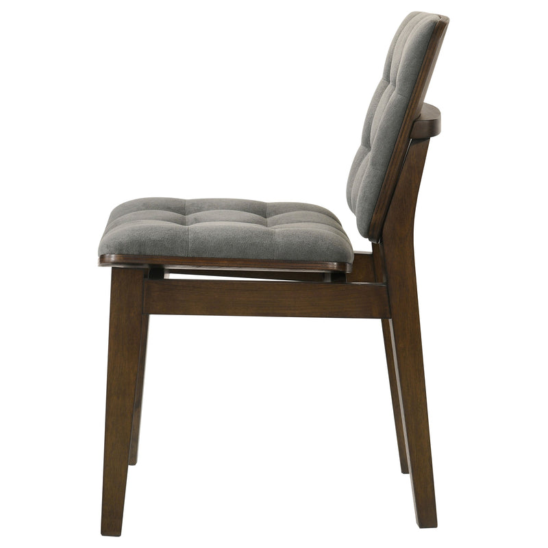 Redbridge Velvet Upholstered Side Chair Cream and Natural Oak (Set of 2)
