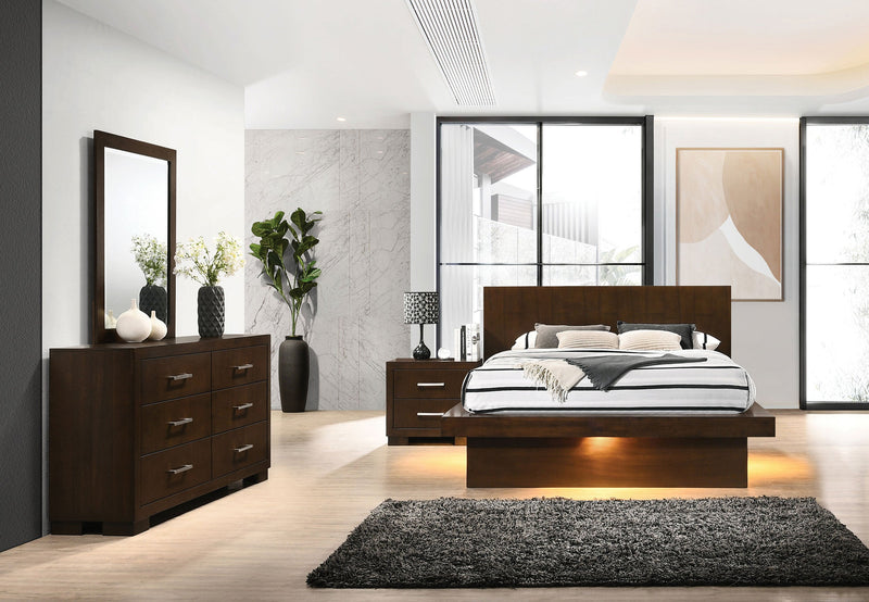 Jessica LED Bedroom Set Cappuccino