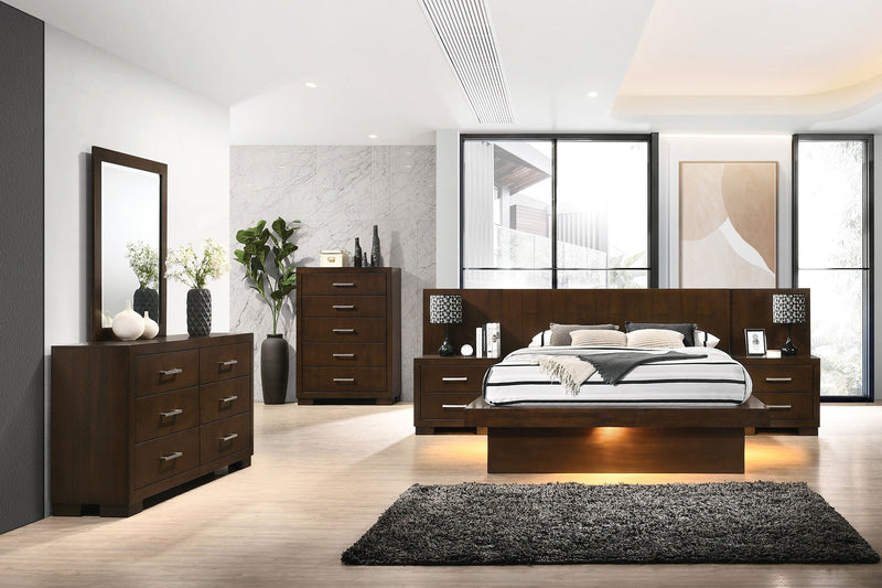 Jessica LED Bedroom Set Cappuccino