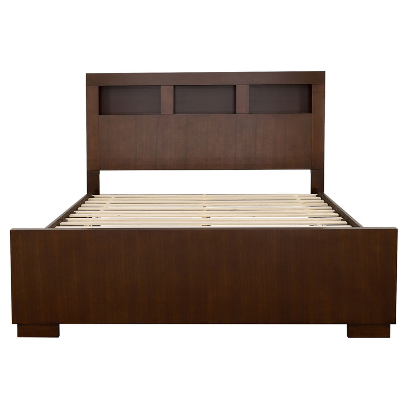 Jessica Wood LED Storage Bookcase Bed Cappuccino