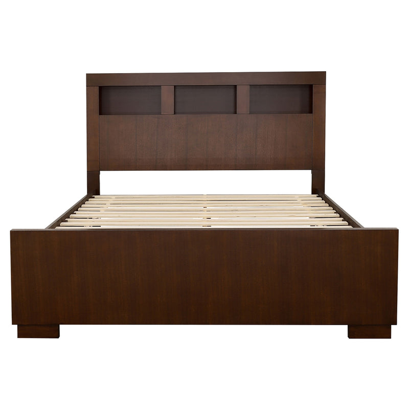 Jessica Wood LED Storage Bookcase Bed Cappuccino