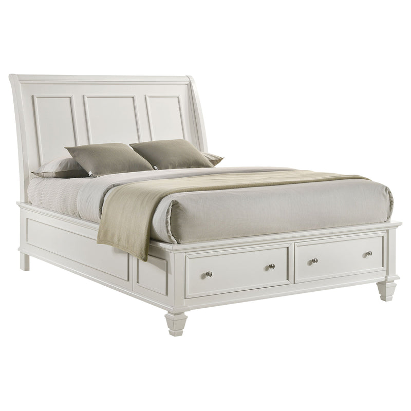 Sandy Beach Wood Storage Panel Bed