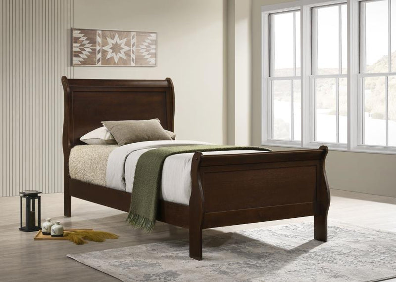Louis Philippe Wood Sleigh Bed