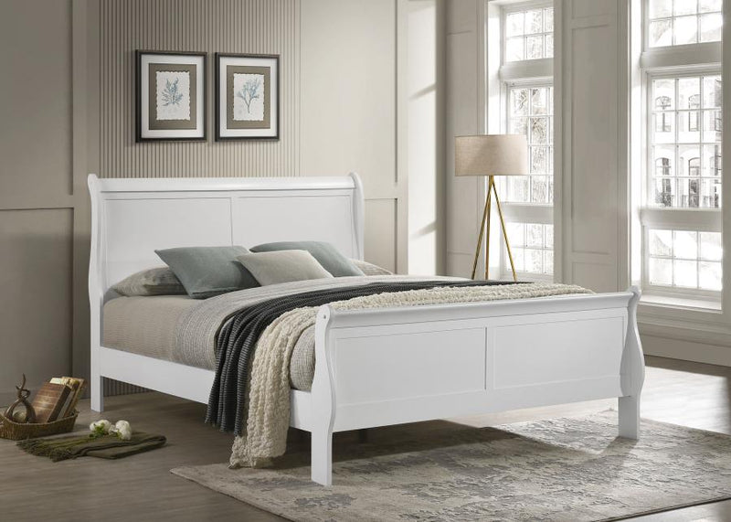 Louis Philippe Wood Sleigh Bed