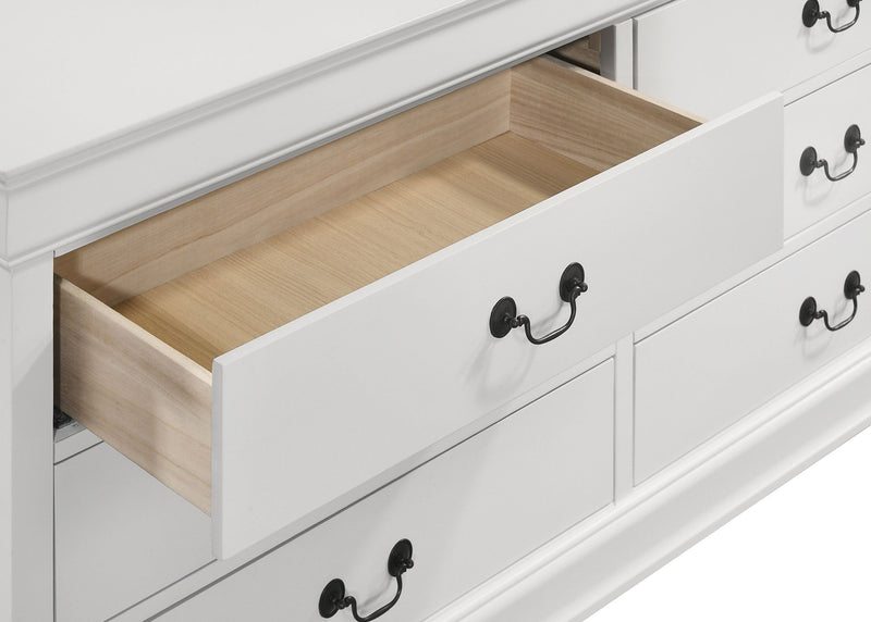Louis Philippe 6-drawer Dresser with Mirror