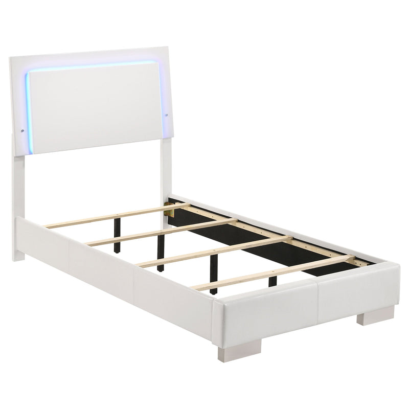 Felicity Wood LED Panel Bed High Gloss