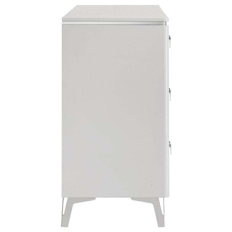 Cassia 6-drawer Bedroom Dresser Cabinet White High Gloss