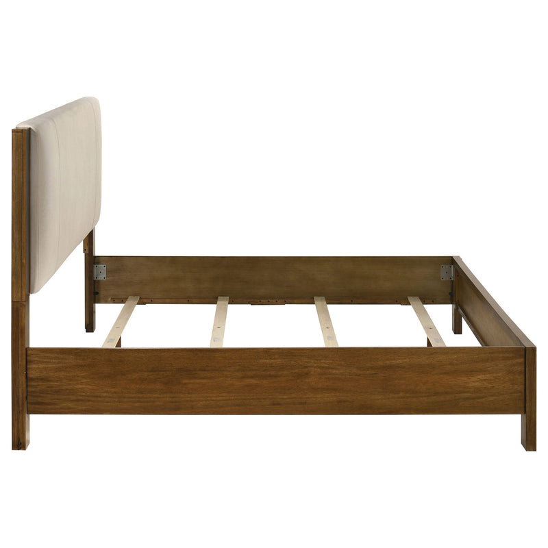 Adderley Wood Panel Bed Cream and Warm Brown