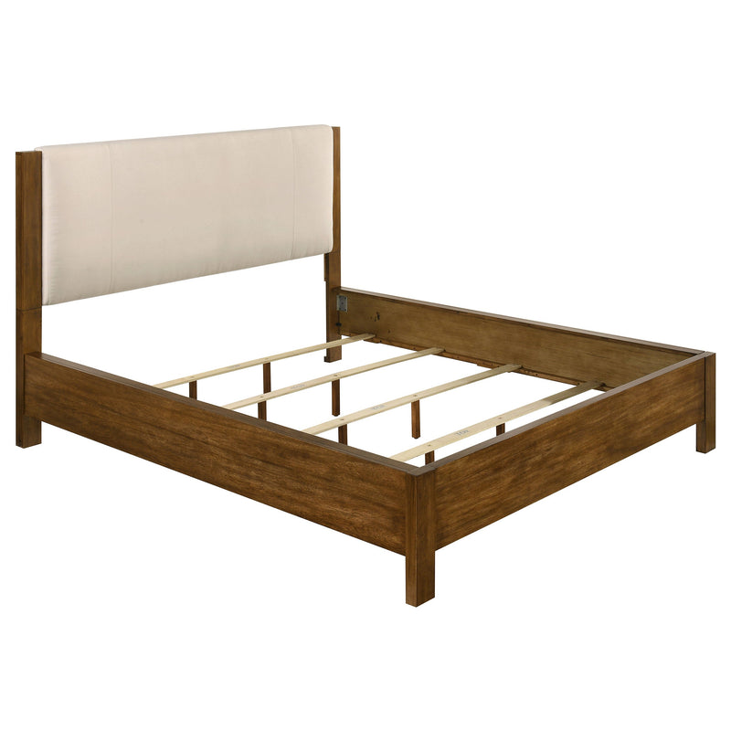 Adderley Wood Panel Bed Cream and Warm Brown