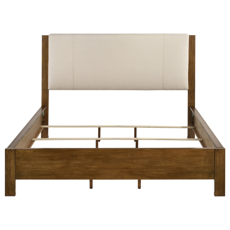 Adderley Wood Panel Bed Cream and Warm Brown