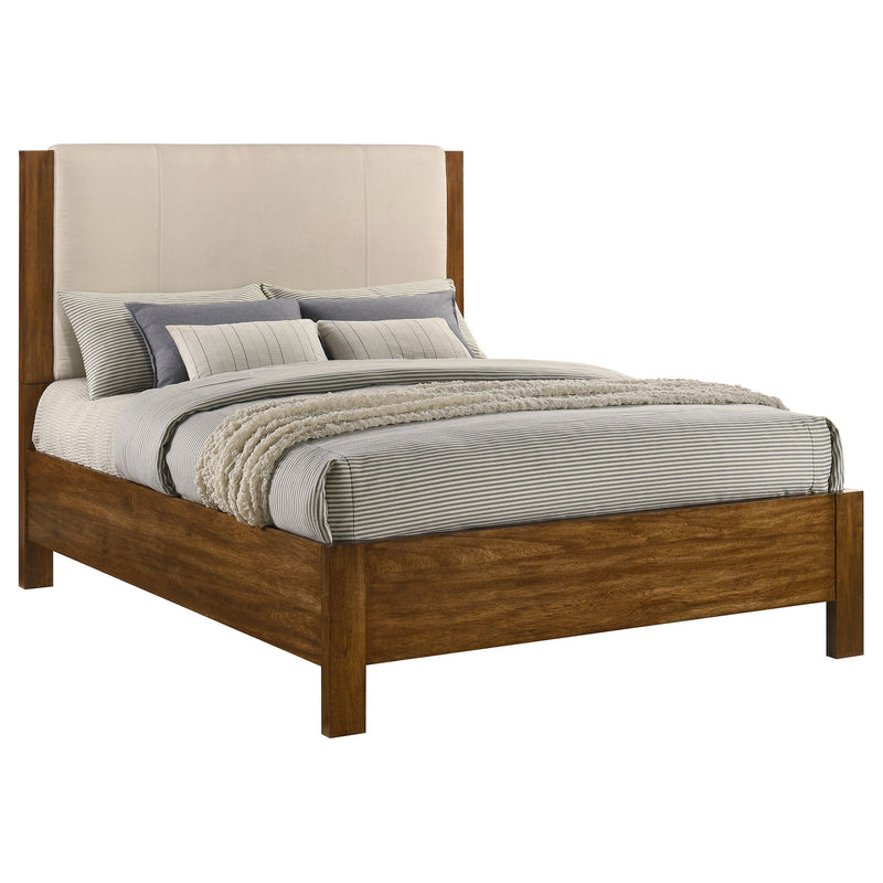Adderley Wood Panel Bed Cream and Warm Brown