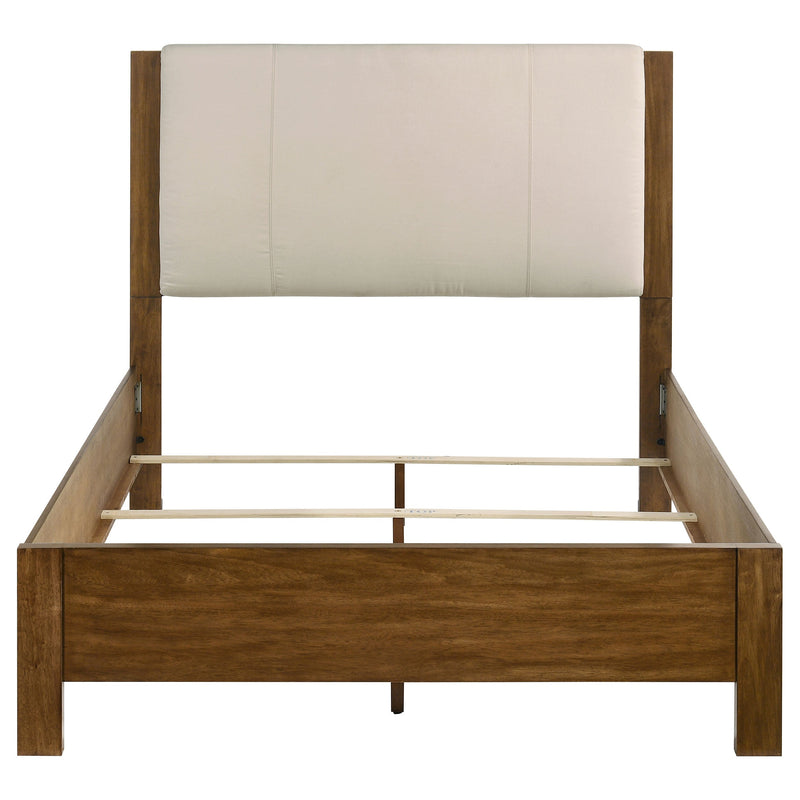 Adderley Wood Panel Bed Cream and Warm Brown