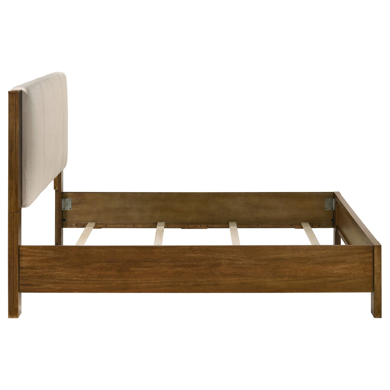Adderley Wood Panel Bed Cream and Warm Brown