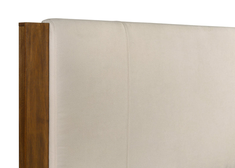 Adderley Wood Panel Bed Cream and Warm Brown