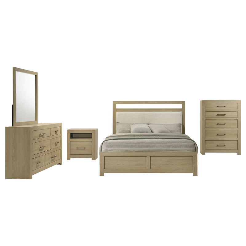 Hendricks Bookcase Headboard Platform Bed Light Oak