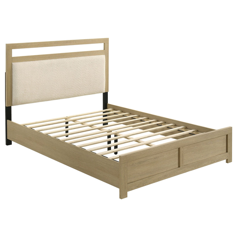 Hendricks Bookcase Headboard Platform Bed Light Oak