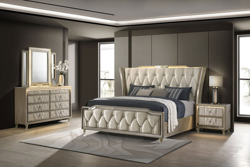 Lorient Bedroom Set Ivory and Camel
