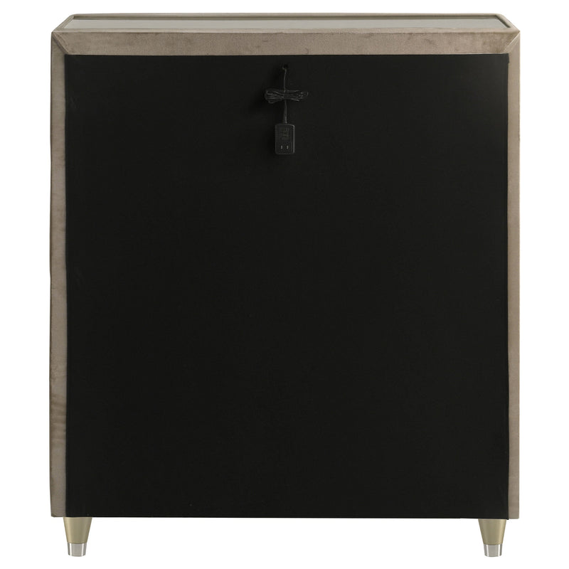 Lorient 5-drawer LED Chest of Drawers Ivory and Camel