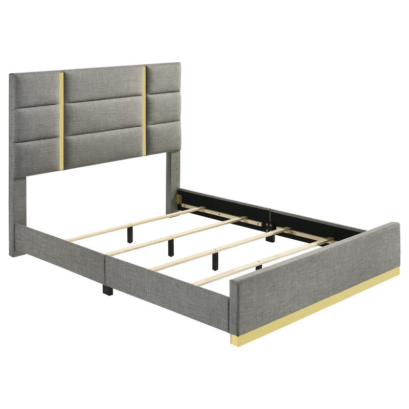 Ines Bedroom Set Grey and White High Gloss