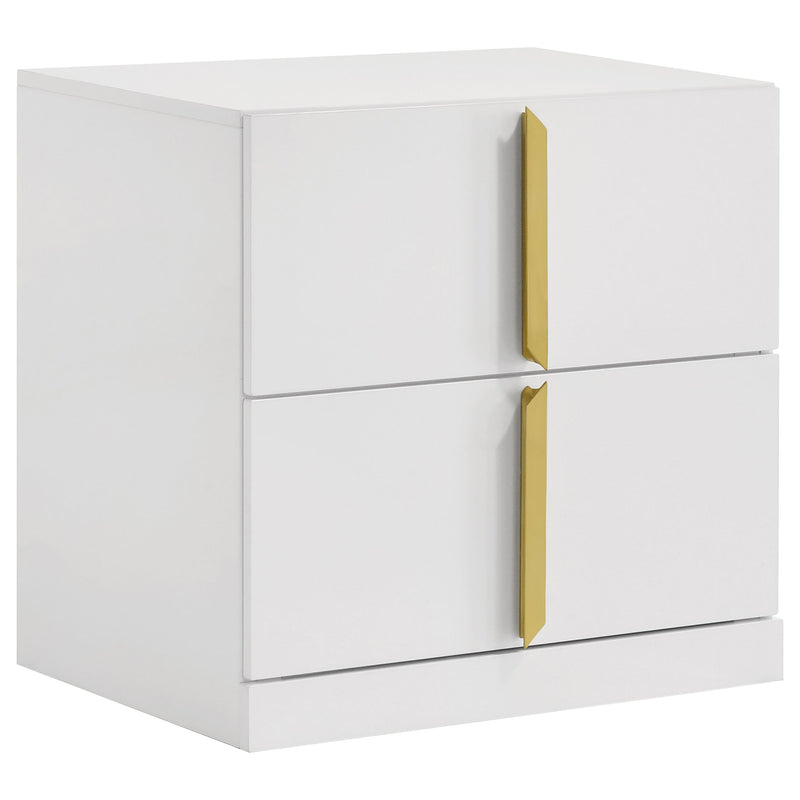 Ines Bedroom Set Grey and White High Gloss