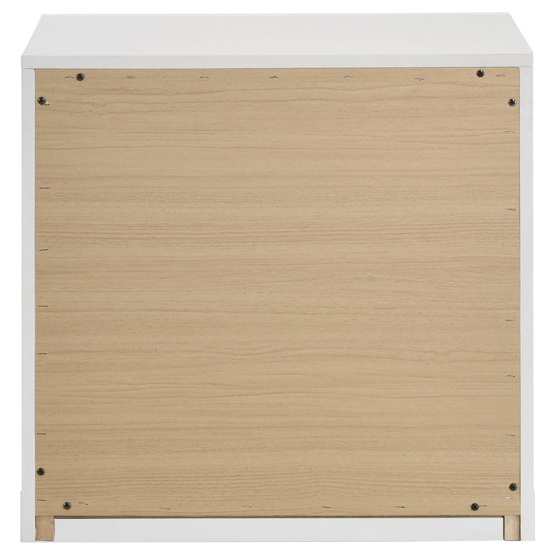 Ines 2-drawer Nightstand Bedside Table White High Gloss