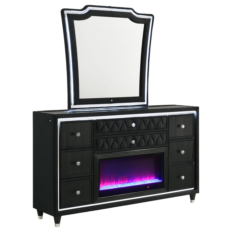Lorient 8-drawer LED Dresser Black
