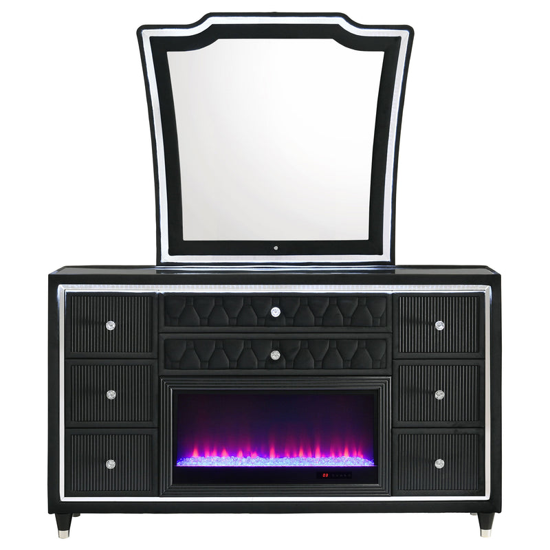 Lorient 8-drawer LED Dresser Black