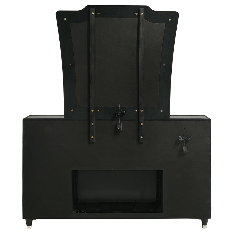 Lorient 8-drawer LED Dresser Black