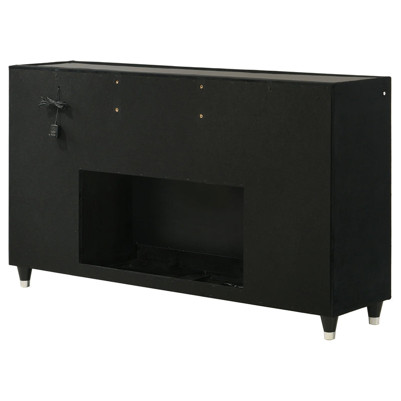 Lorient 8-drawer LED Dresser Black