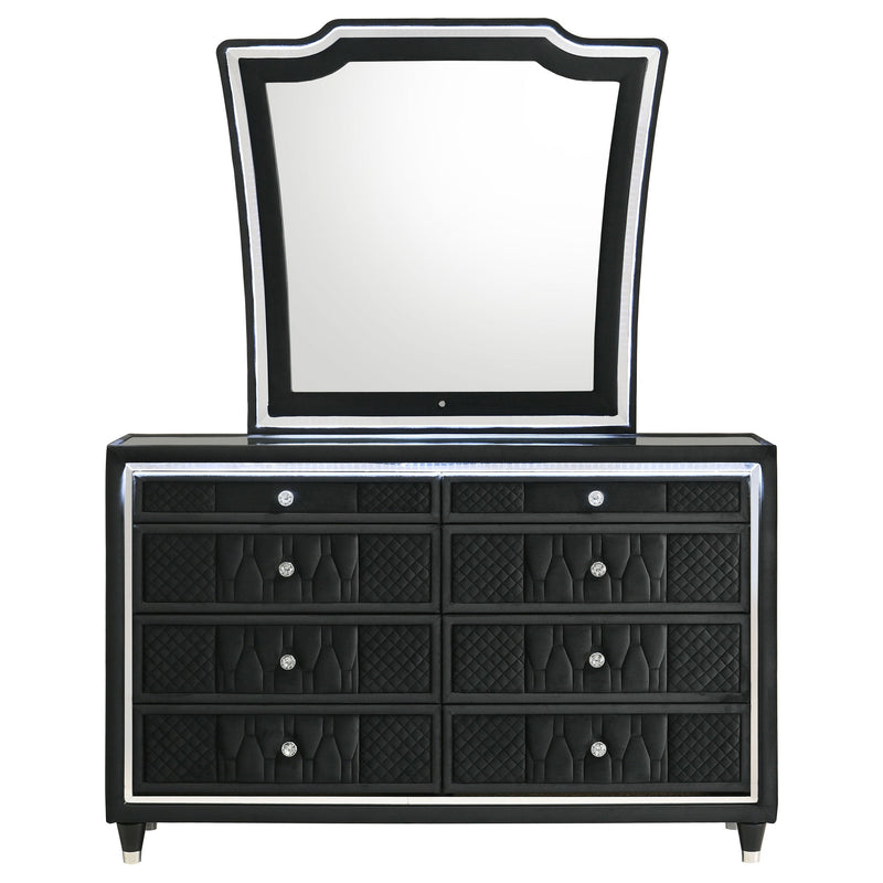 Lorient 8-drawer LED Dresser Black