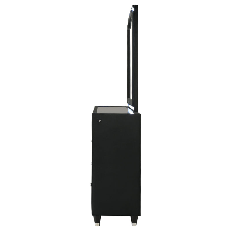 Lorient 8-drawer LED Dresser Black