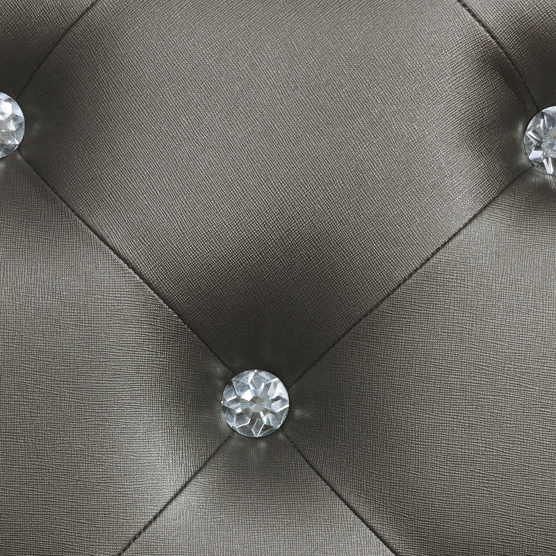 Gunnison Wood LED Panel Bed Silver Metallic