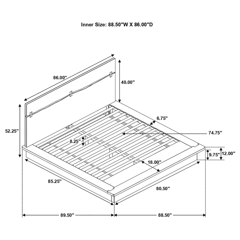 Winslow Wood Panel Bed Smokey Walnut and Coffee Bean