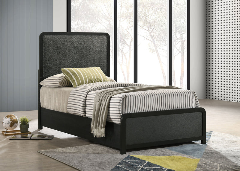 Cavelle 51-inch Upholstered Panel Bed Black
