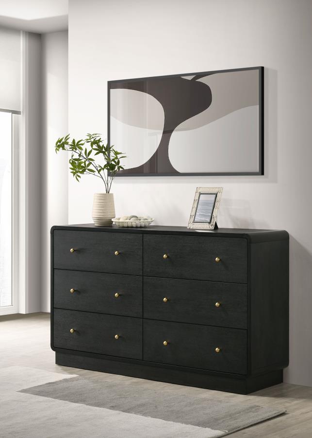 Cavelle 6-drawer Dresser Cabinet Black — Mikes Furniture and Appliances