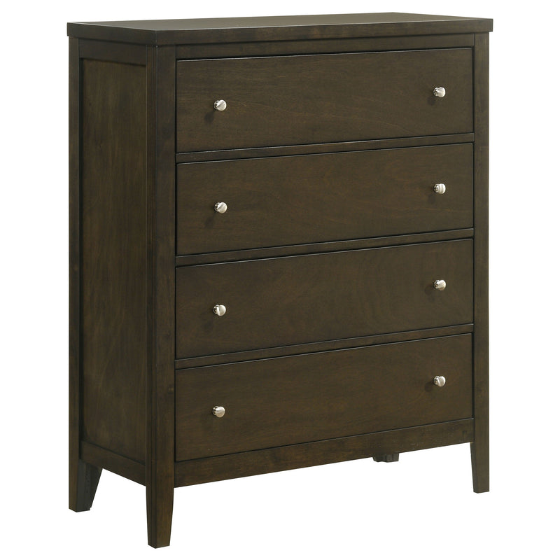 Wilkes 4-drawer Chest of Drawers Dark Cocoa