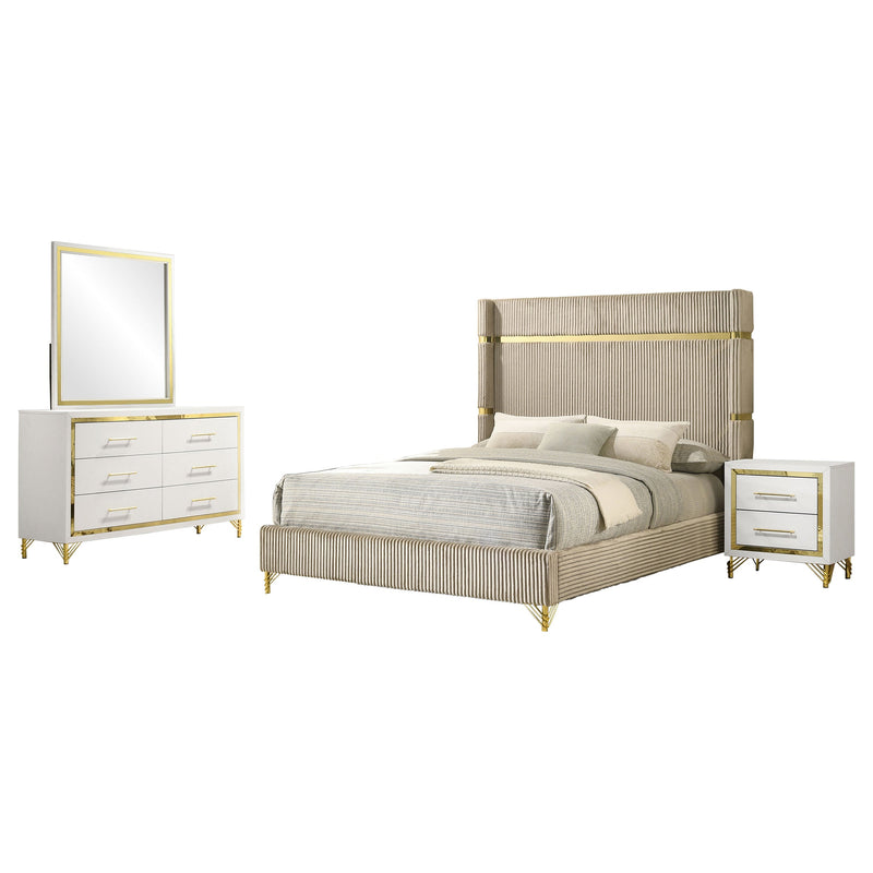 Lucia Bedroom Set Beige and White