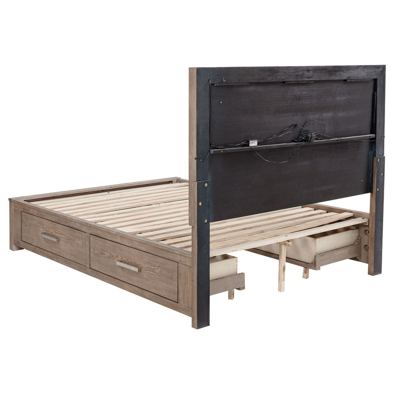 Kenora 56-inch LED Storage Bed Barley Brown