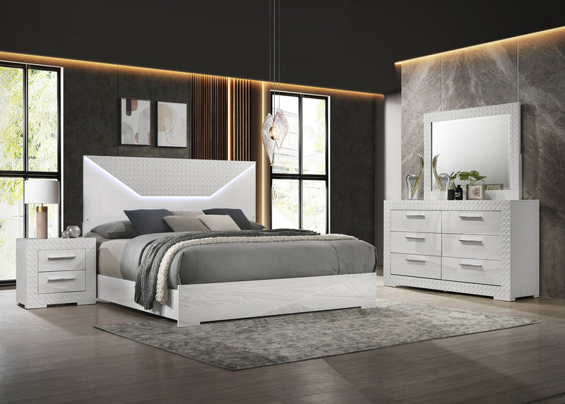 Ives Bedroom Set White High Gloss